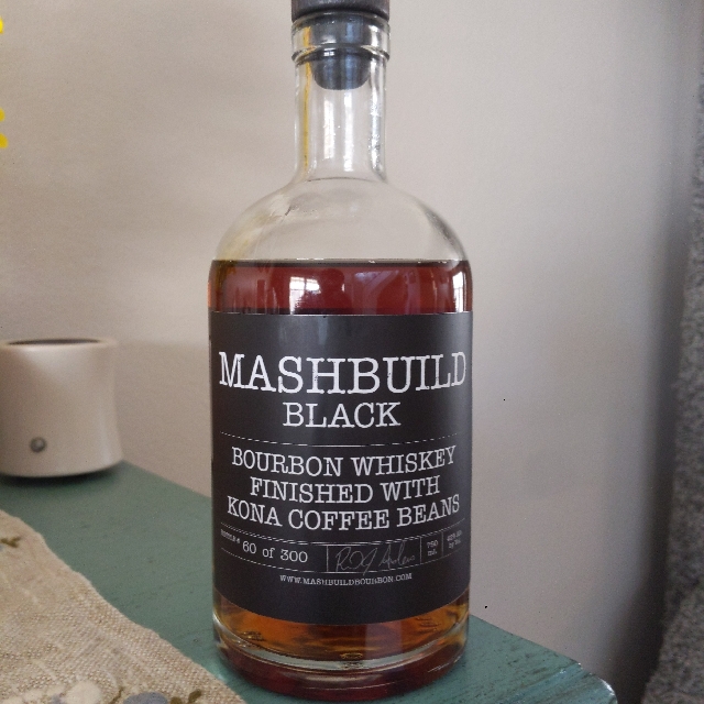 Mashbuild Black Bourbon Whiskey Finished with Kona Coffee Beans