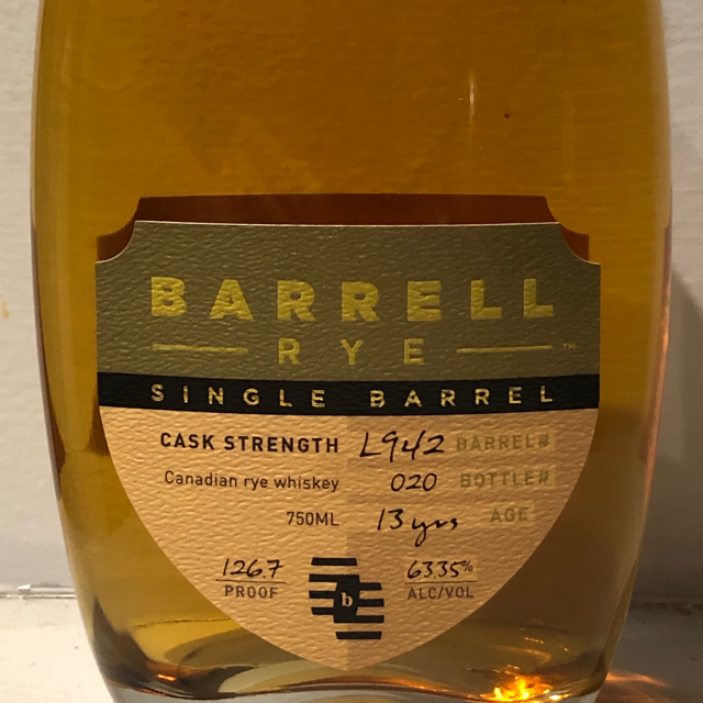 Barrell Rye Single Barrel #L942