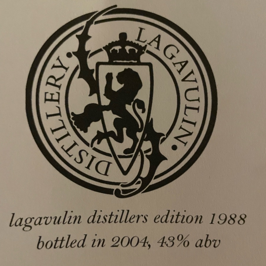 lagavulin distillers edition 1988 (bottled in 2004)