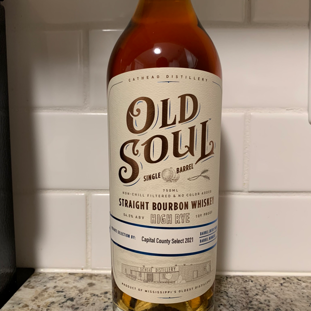 Old Soul Single Barrel Straight Bourbon Whiskey - High Rye (Capital County Select 2021)