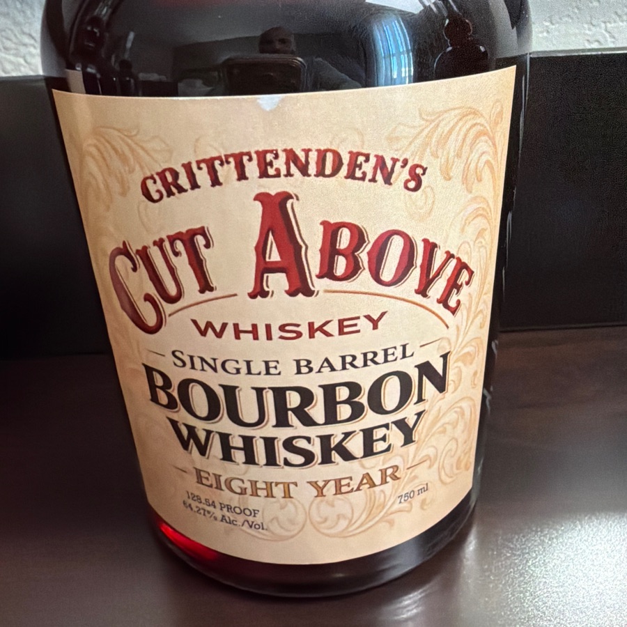 Cut Above Crittenden's single barrel bourbon