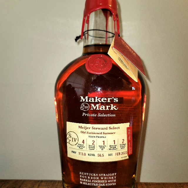 Maker's Mark Private Selection Single Barrel Bourbon, "Old Fashioned Summer", Meijer Steward Select Barrel Pick, February 2022