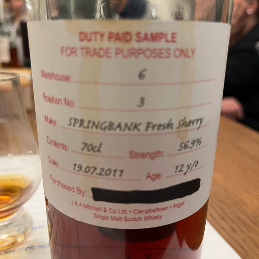 Springbank Fresh Sherry 2011 12 Years