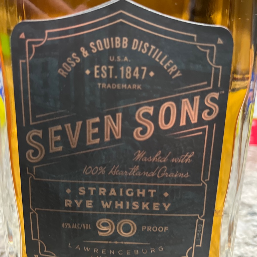 Seven Sons Straight Rye Whiskey