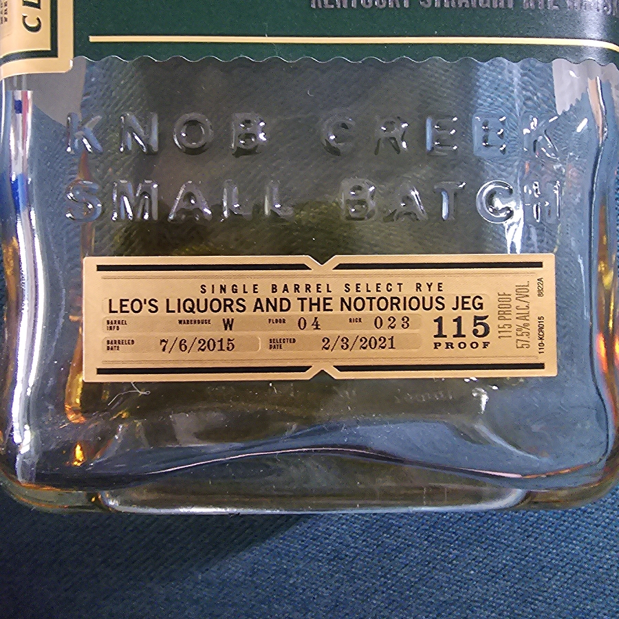 Knob Creek Single Barrel Select Rye (Leo's Liquors and the Notorious JEG)