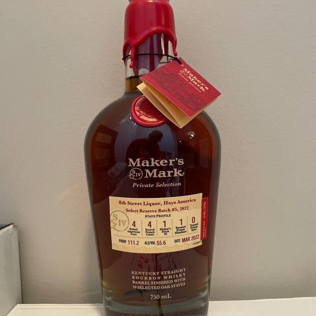 Maker's Mark Private Selection (8th Street Liquor, Hays America, Select Reserve Batch 5, 2022, Mar 2022)