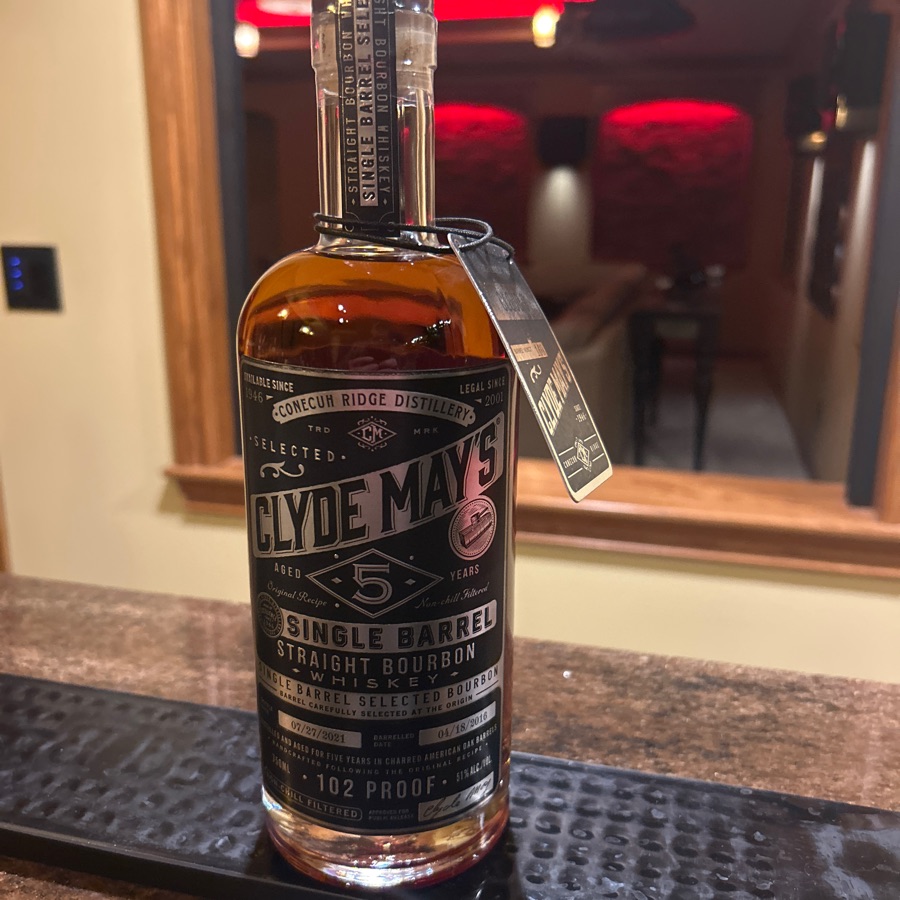 Clyde May's 5 Year Single Barrel Selection (Barrel Num. 160, Exclusively for Cloud 9)