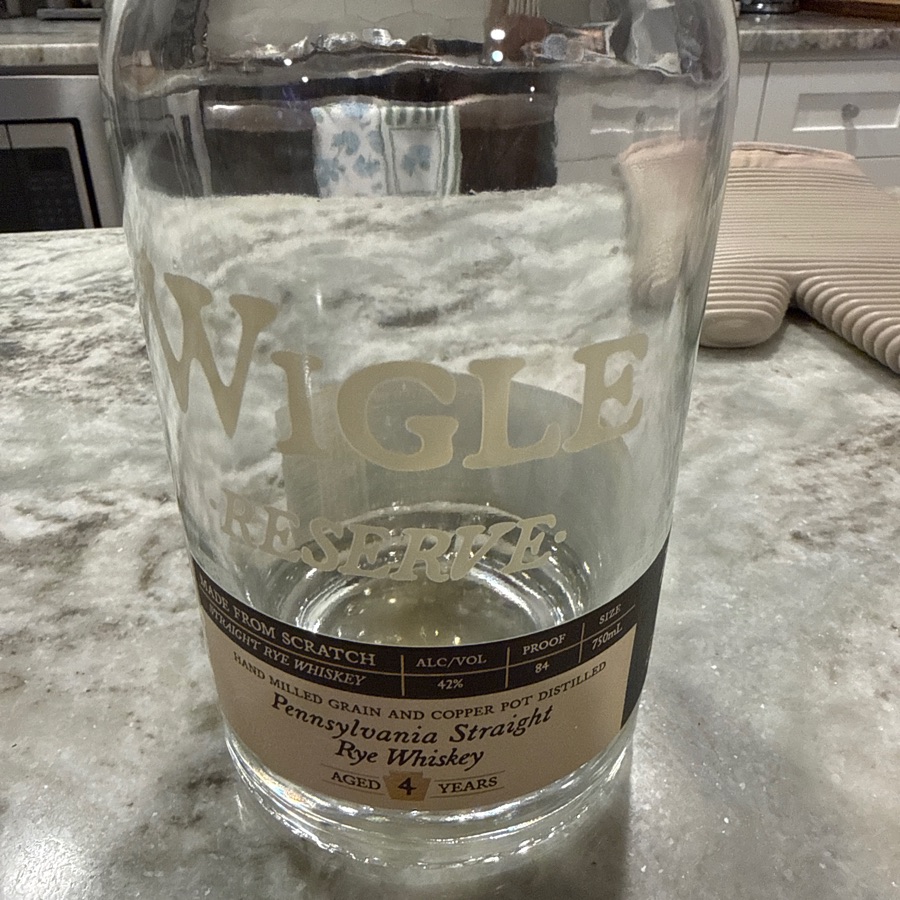 Wigle Reserve Pennslyvannia Straight Rye Whiskey