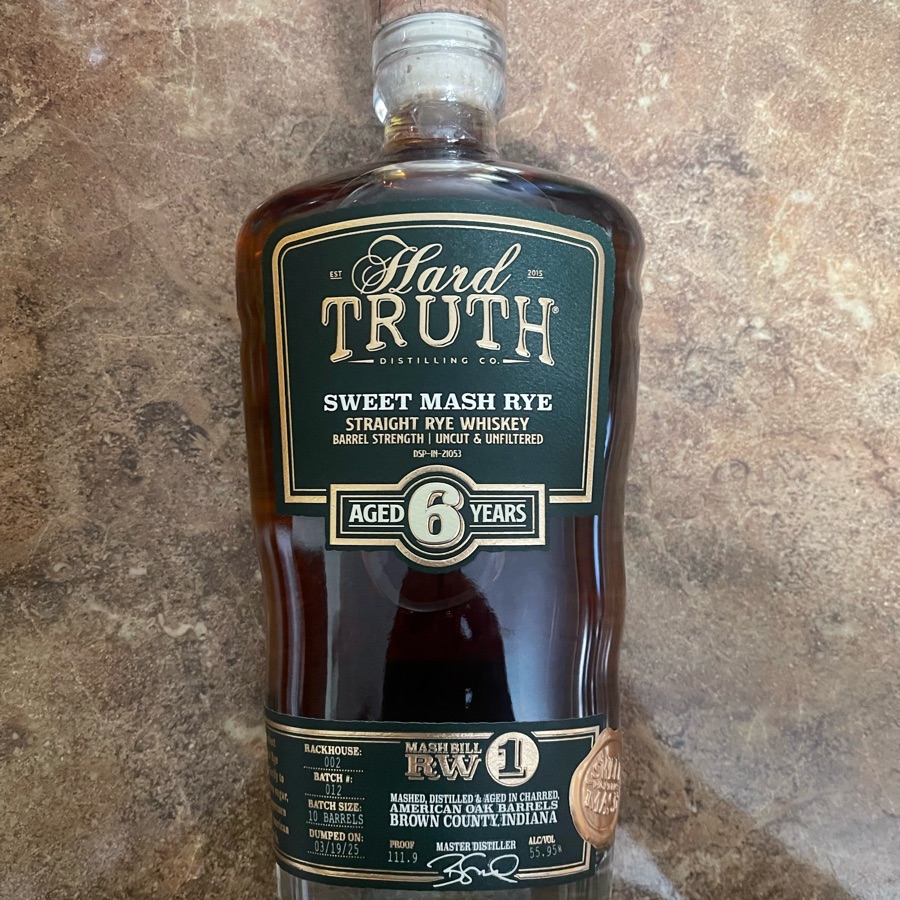 Hard Truth Sweet Mash Rye Straight Rye Whsikey - Barrel Strength - Aged 6 Years