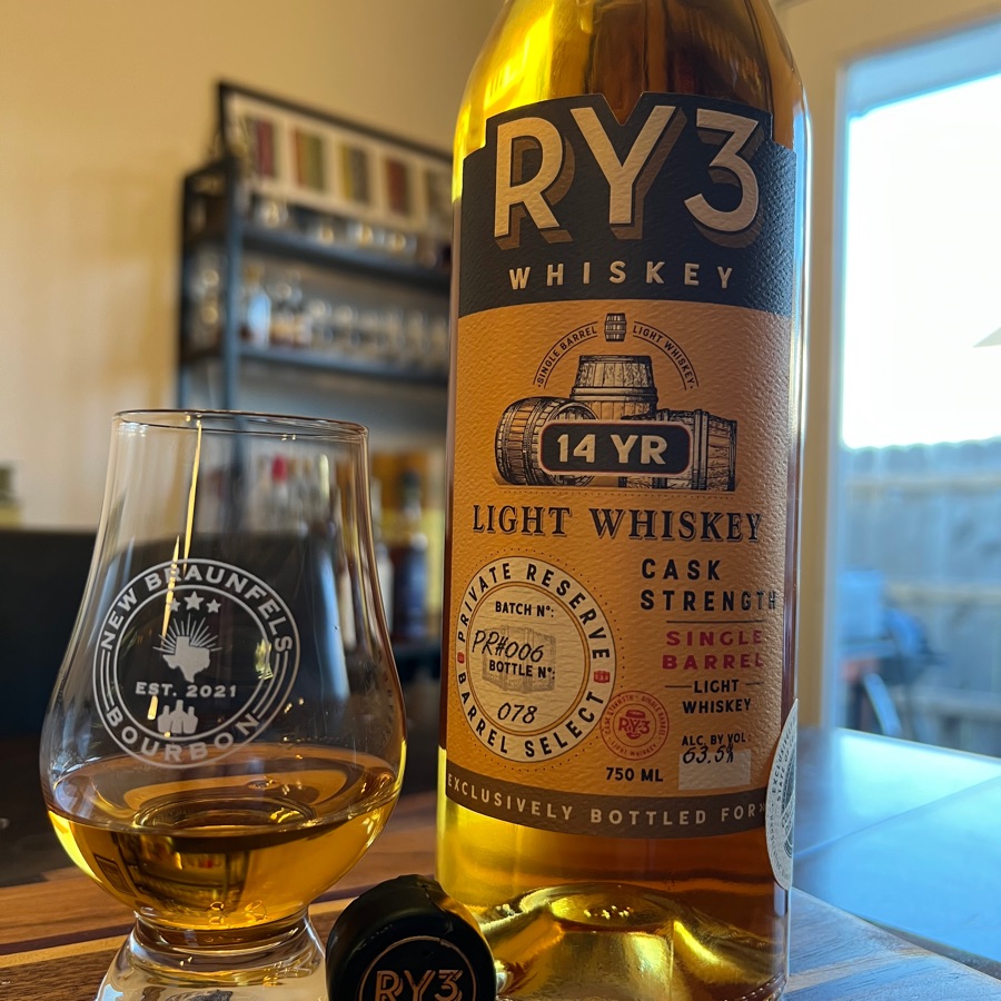 RY3 Light Whiskey 14YR Private Reserve Barrel Select Cask Strength (127)