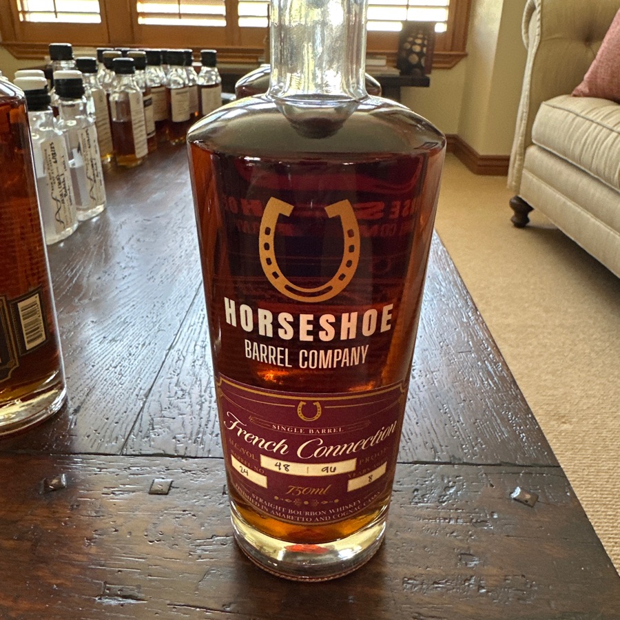Horseshoe Barrel Company French Connection Single Barrel Straight Bourbon Whiskey Finished in Amaretto and Cognac Casks