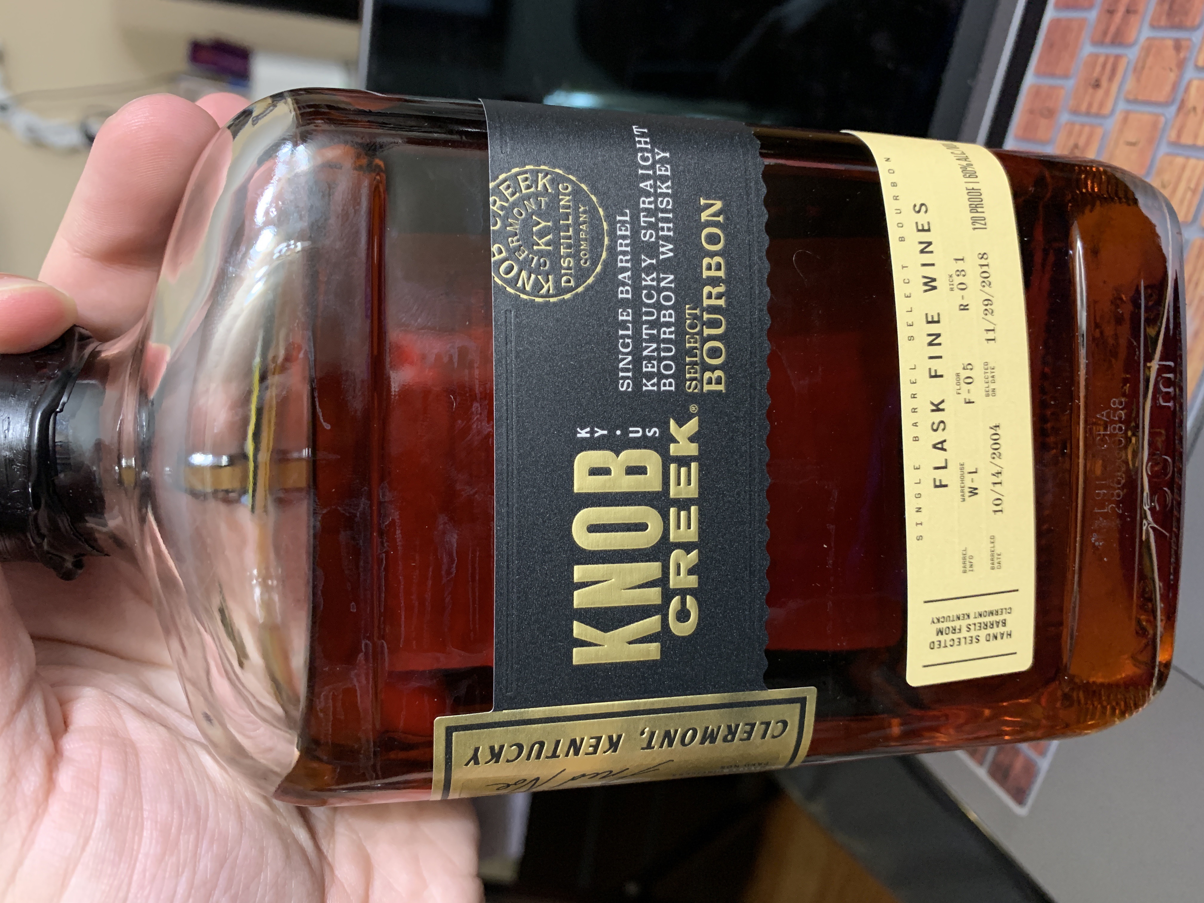 Knob Creek Single Barrel Select Bourbon W-L F-05 R-031 (Flask Fine Wines)