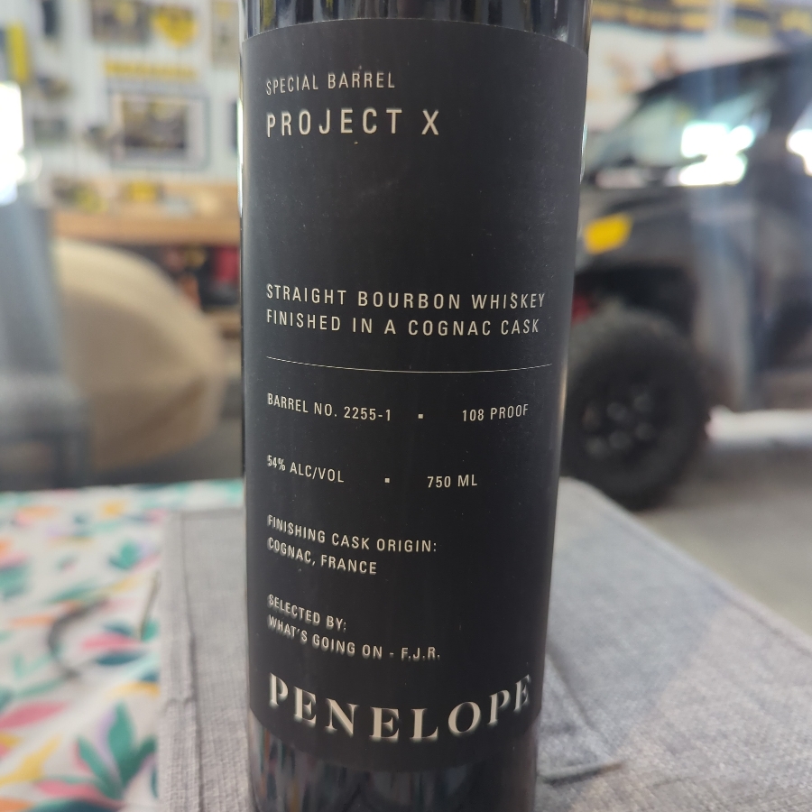 Penelope Project X Straight Bourbon Whiskey Finished in a Cognac Cask Selected by What's Going On FJR