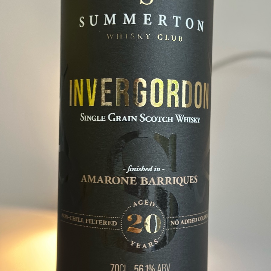 Invergordon 20 Year Old Single Grain Scotch Whisky Amarone Barriques Summerton