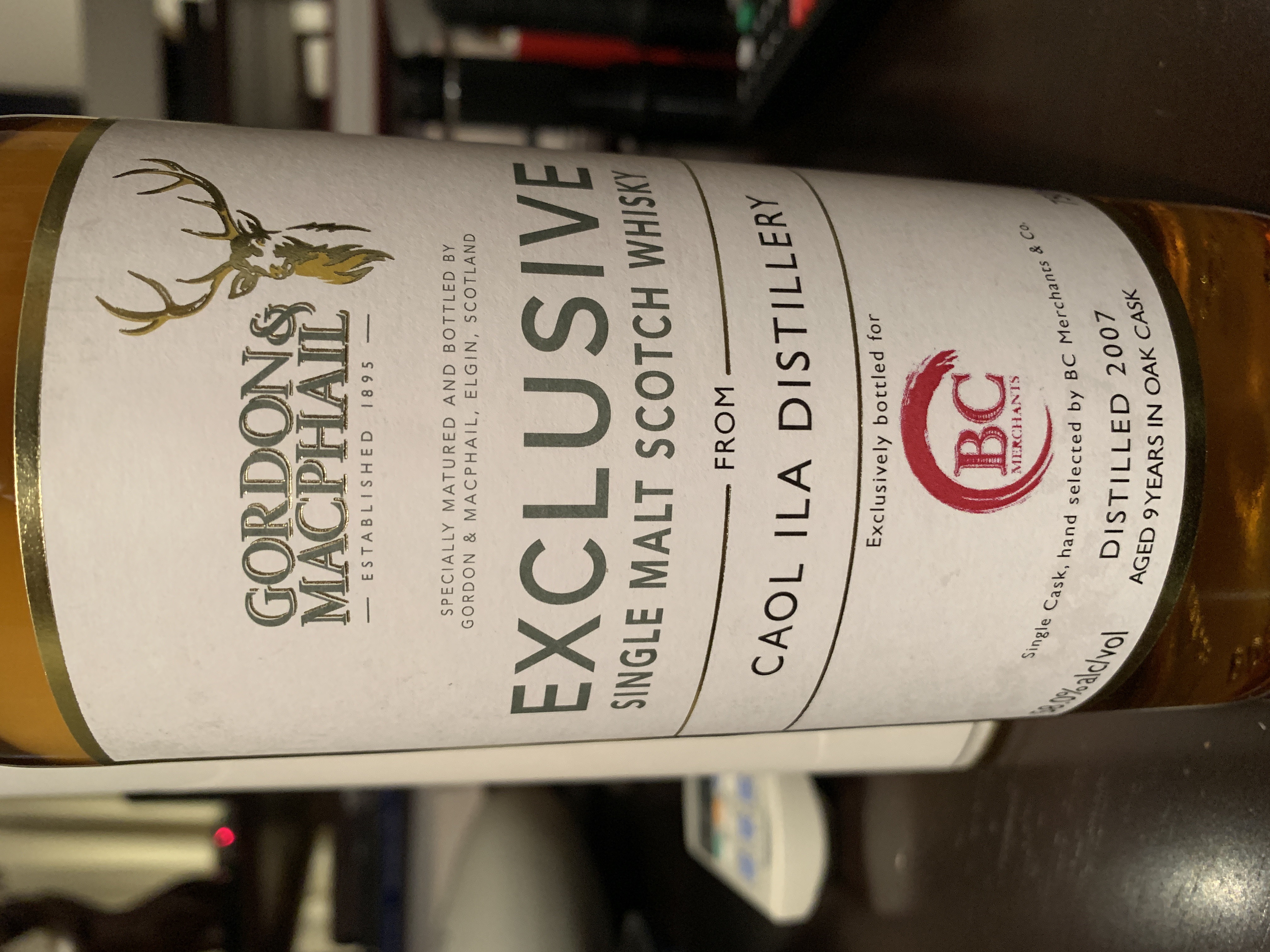 Caol Ila 2007 9 Year Exclusive (Gordon & MacPhail) BC Merchants