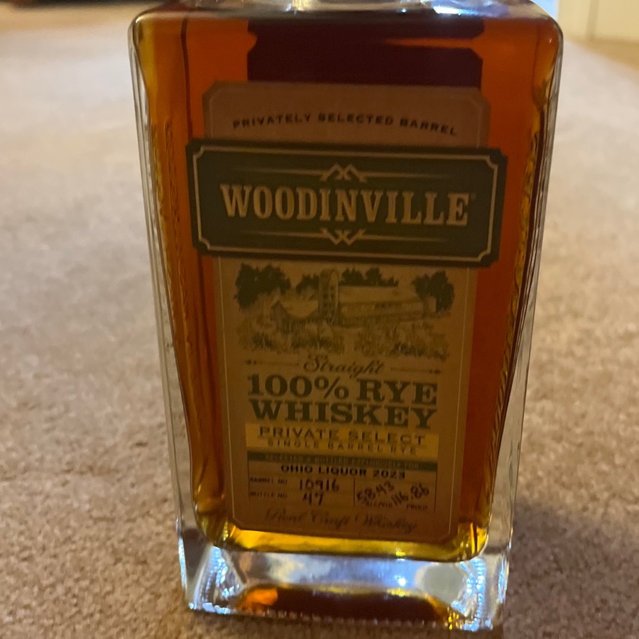 woodinville 100% Rye Whiskey - Private Select, Single Barrel (Ohio Liquor 2023) Barrel 10916