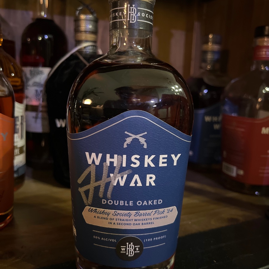 whiskey war double oaked whiskey Society barrel pick 24