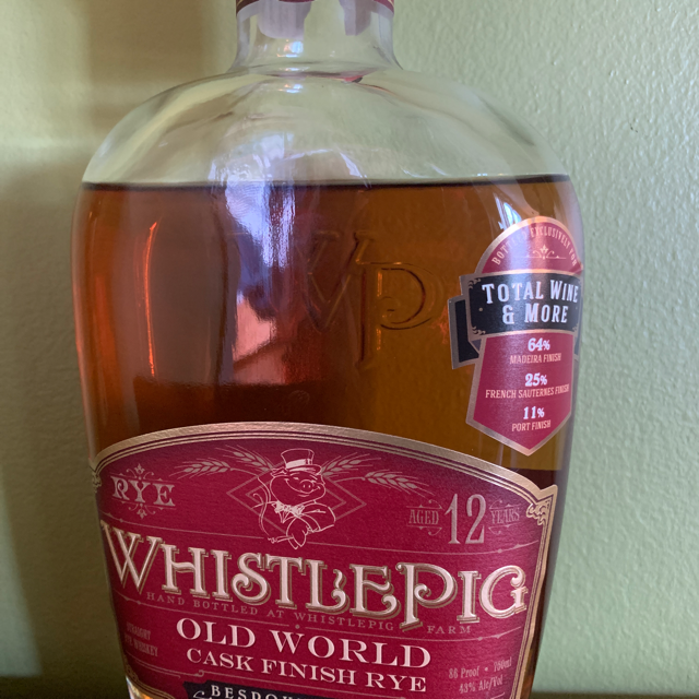 WhistlePig 12 year Old World Rye Bespoke Blend (Total Wine pick)