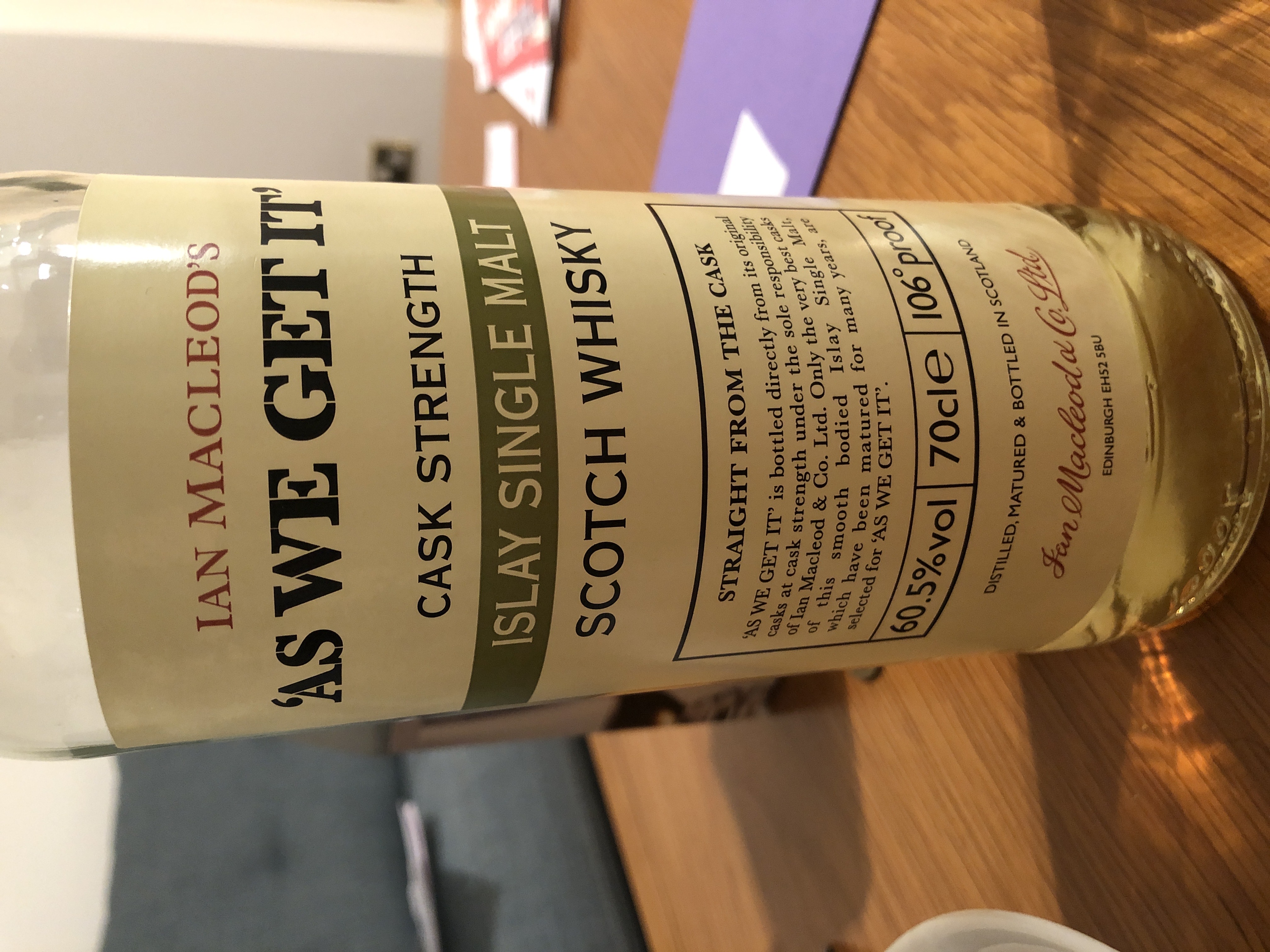 'As We Get It' Cask Strength Islay Single Malt (Ian MacLeod)