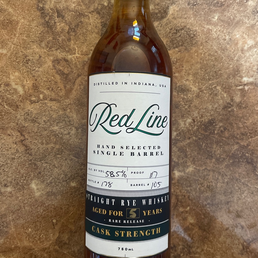Red Line Single Barrel Straight Rye Whiskey - Cask Strength - Aged 5 Years