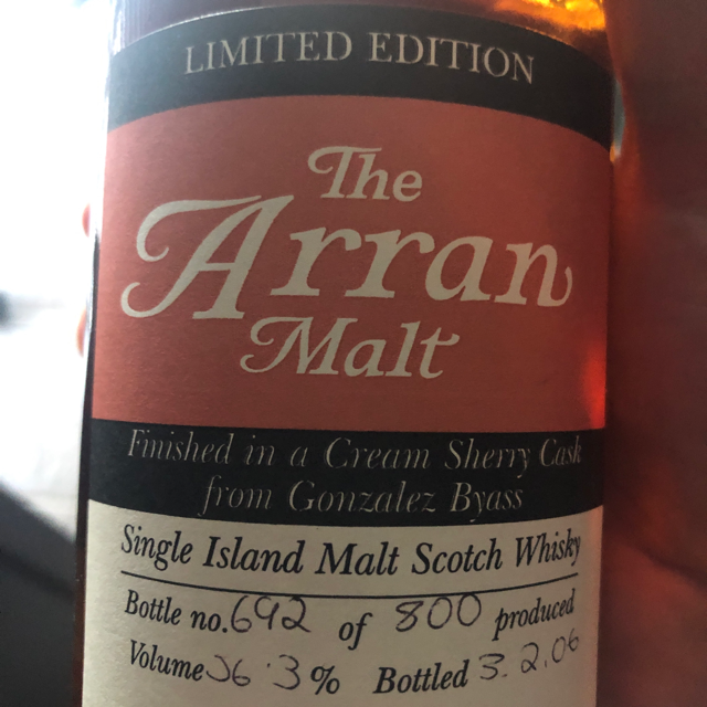The Arran Malt Finished in a Cream Sherry Cask