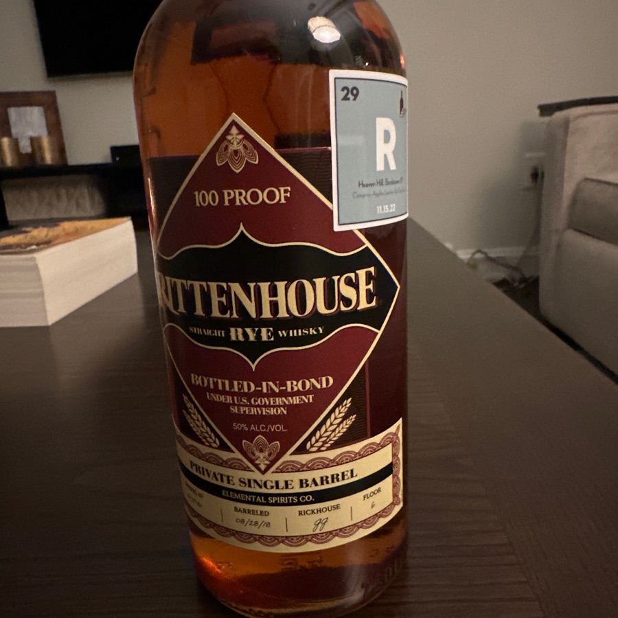 Rittenhouse Rye Elemental Spirits Single Barrel