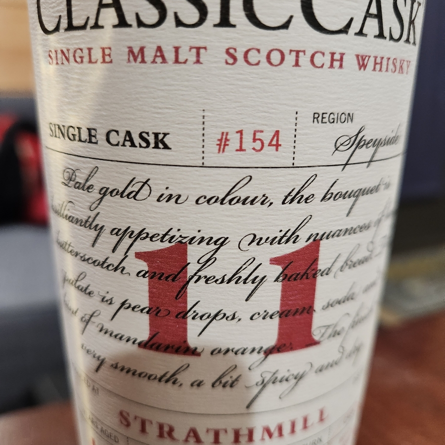 The Classic Cask Strathmill 11 Year Single Malt #154