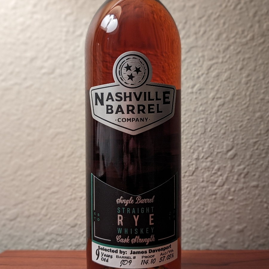 Nashville Barrel Company Single Barrel Cask Strength Straight Rye Whiskey