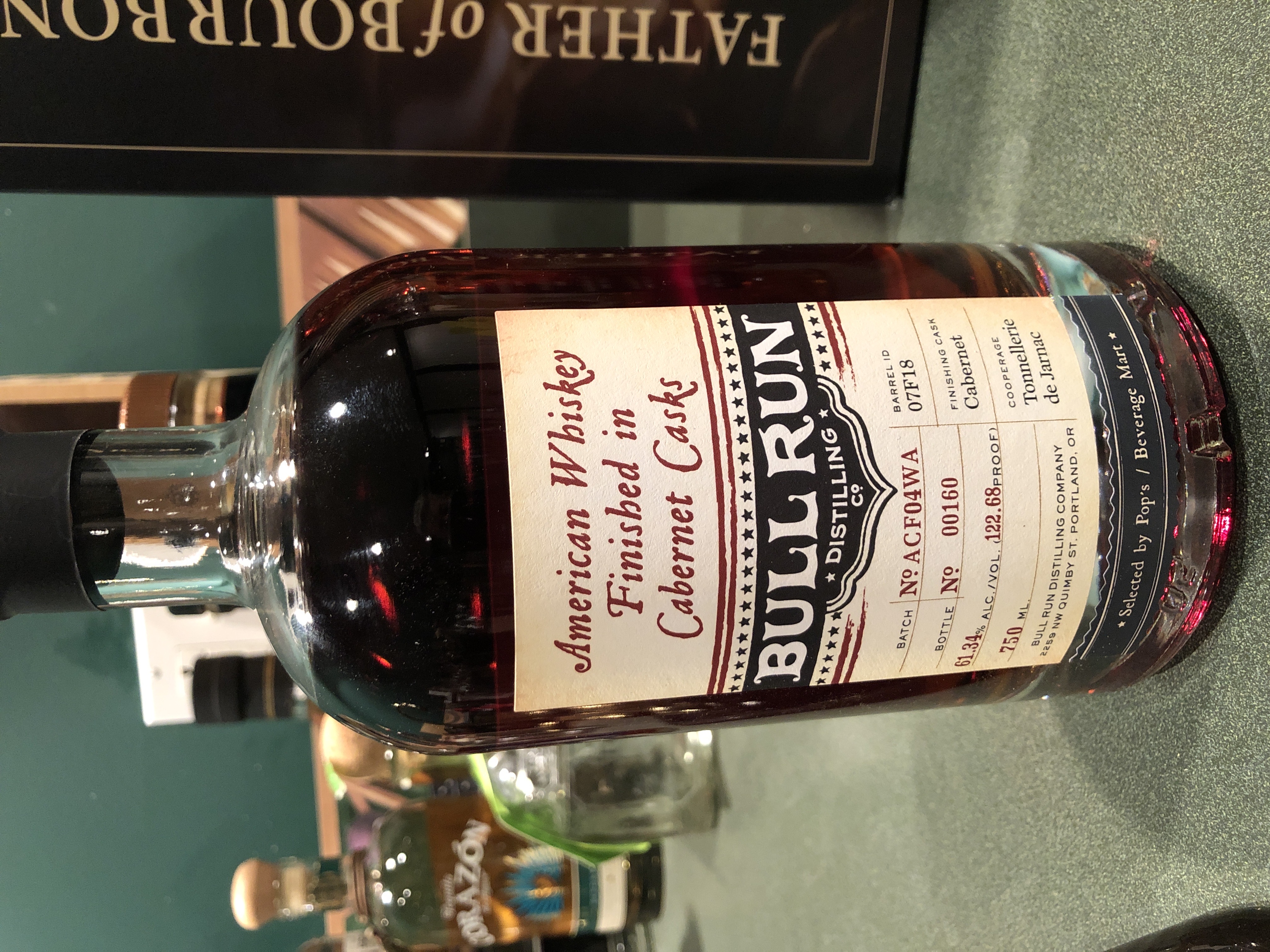 Bull Run Distilling American Whiskey Cabernet Cask Finish