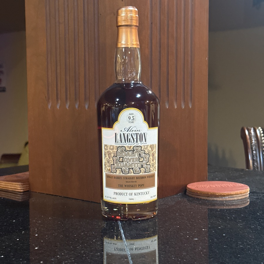 Alvin Langston Single Barrel Straight Bourbon Whiskey (Koality Over Kuantity - The Whiskey Pope)