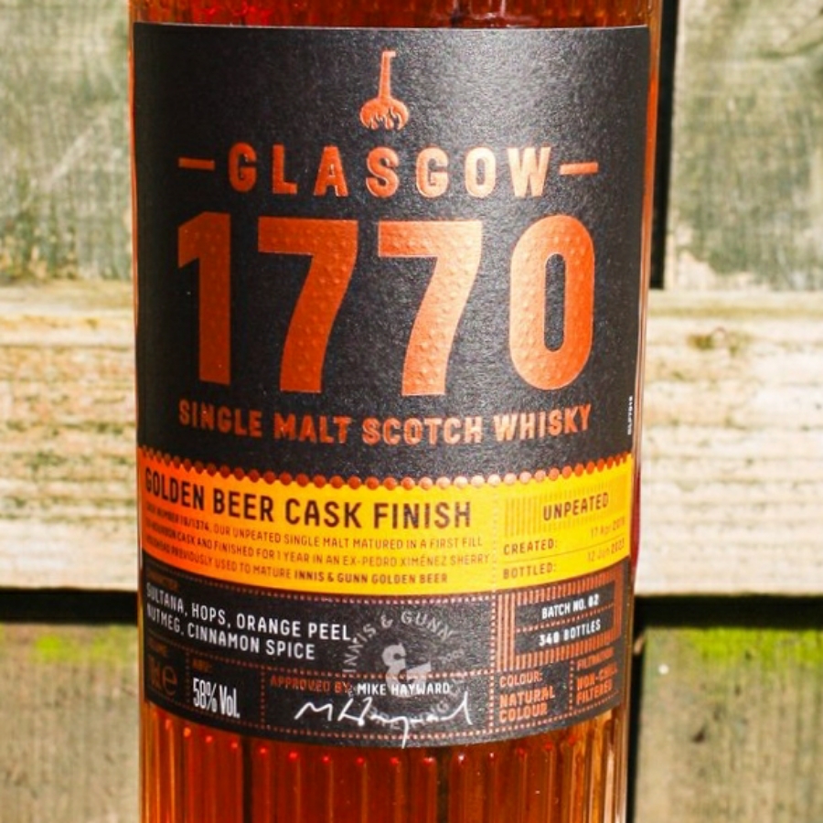 Glasgow 1770 Golden Beer Cask Finish Unpeated