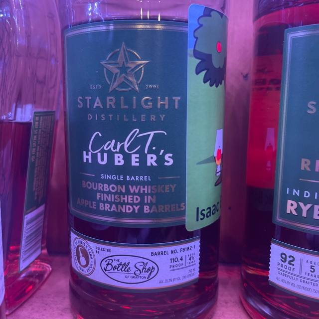 Starlight Carl T. Huber's Single Barrel Signature Bourbon Finished in Apple Brandy Barrels