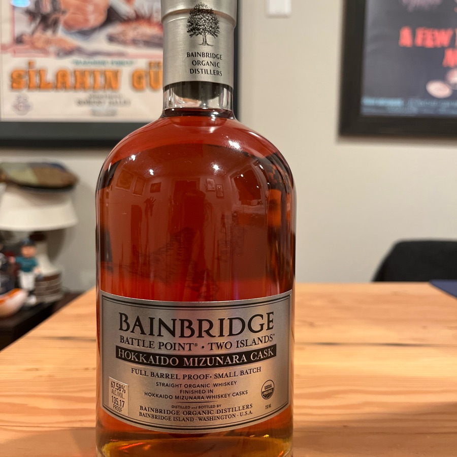 Bainbridge Battle Point Two Islands Hokkaido Mizunara Cask Barrel Proof
