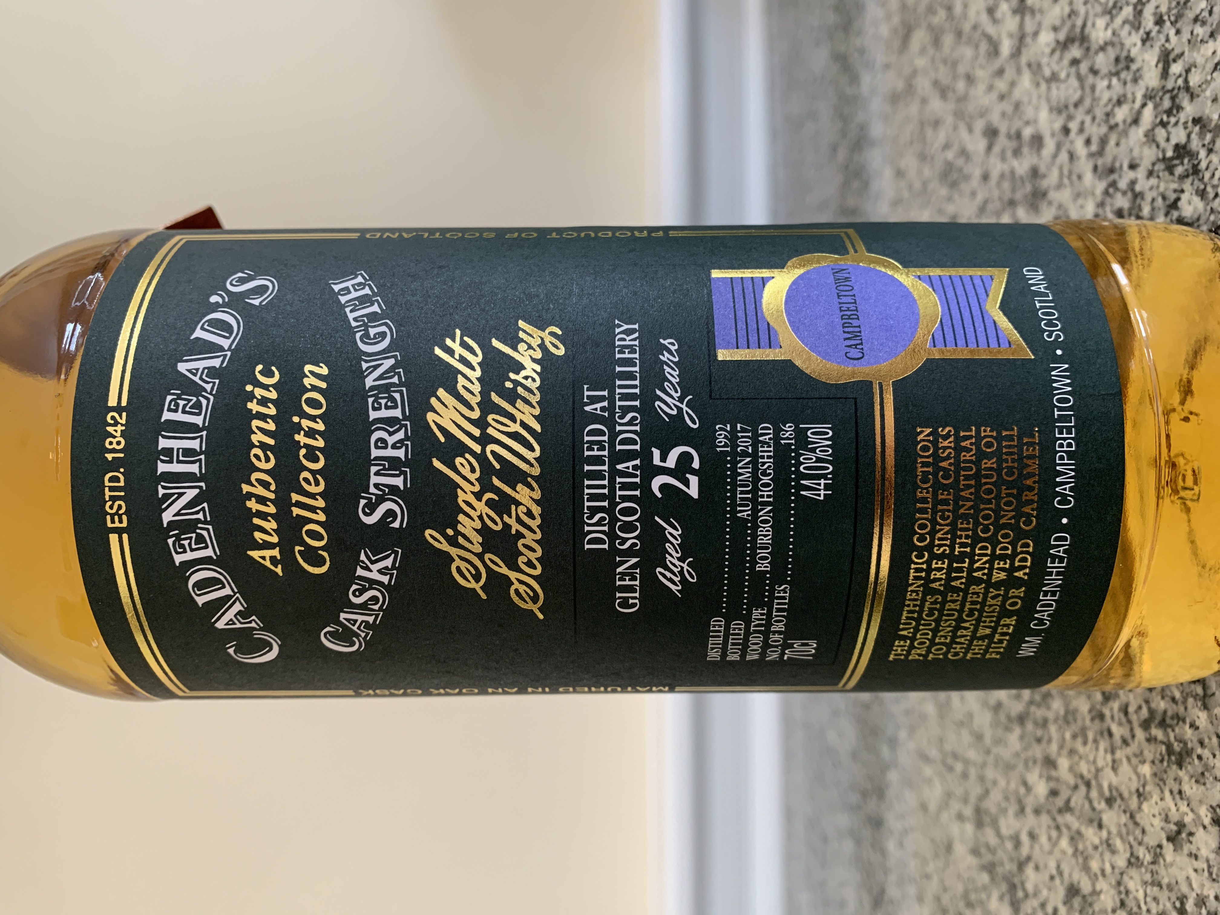 Glen Scotia 1992 25 Year Authentic Collection (Cadenhead's)