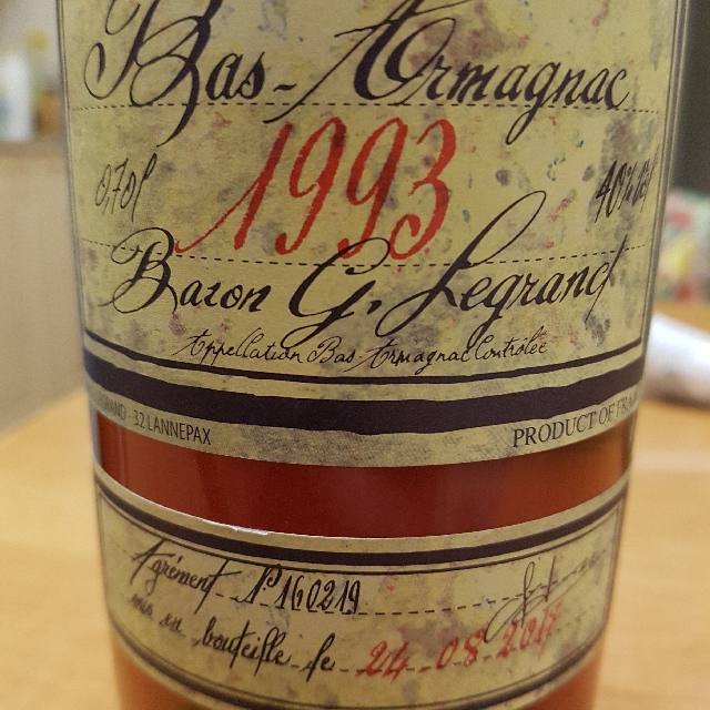 Baron g. Legrand bas armagnac 1993