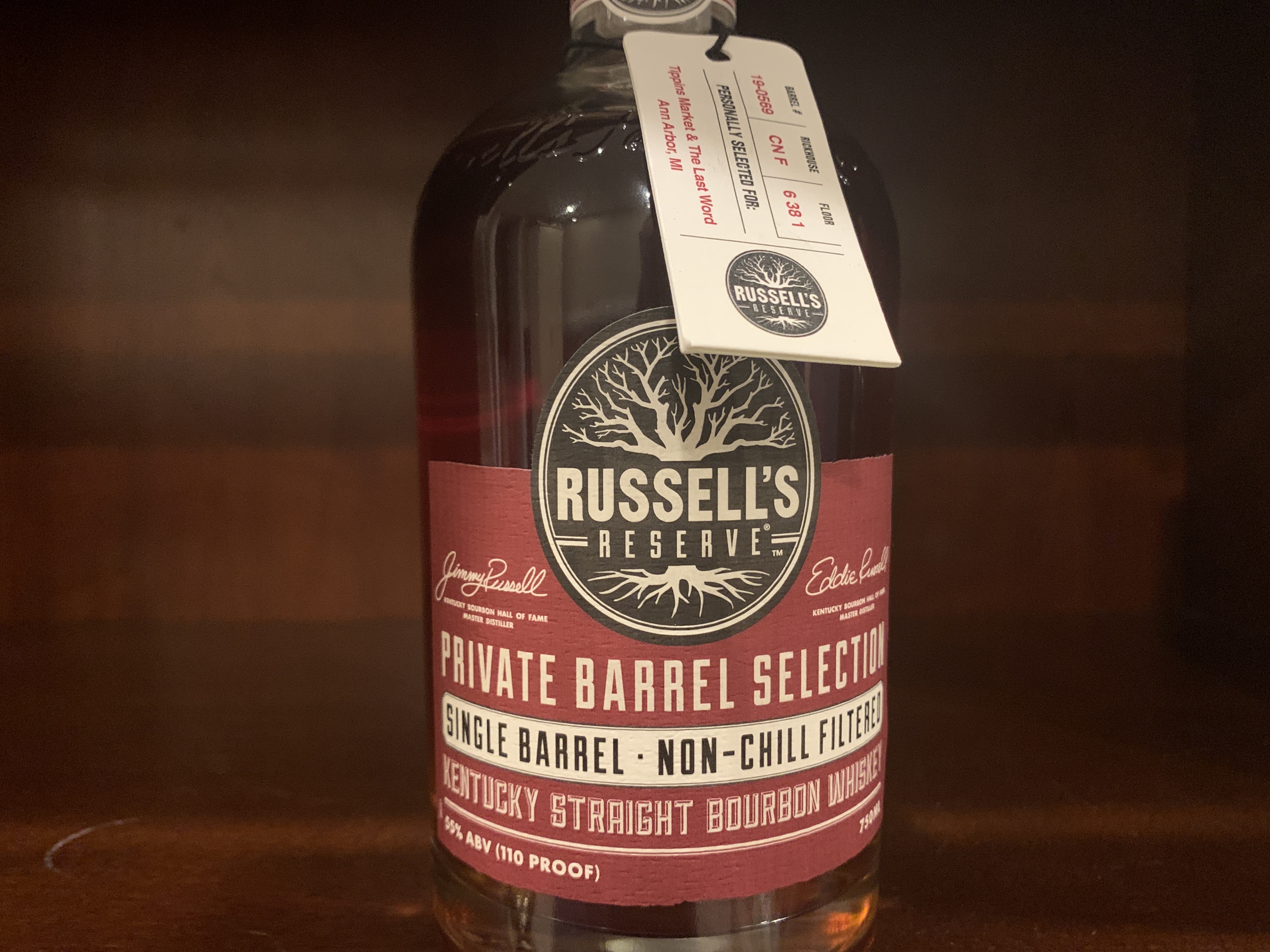 Russell's Reserve Private Barrel Single Barrel Selection Tippins 19-0569