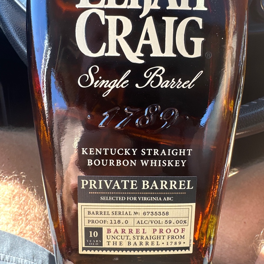 Elijah Craig Single Barrel Private Barrel - VA ABC 2024