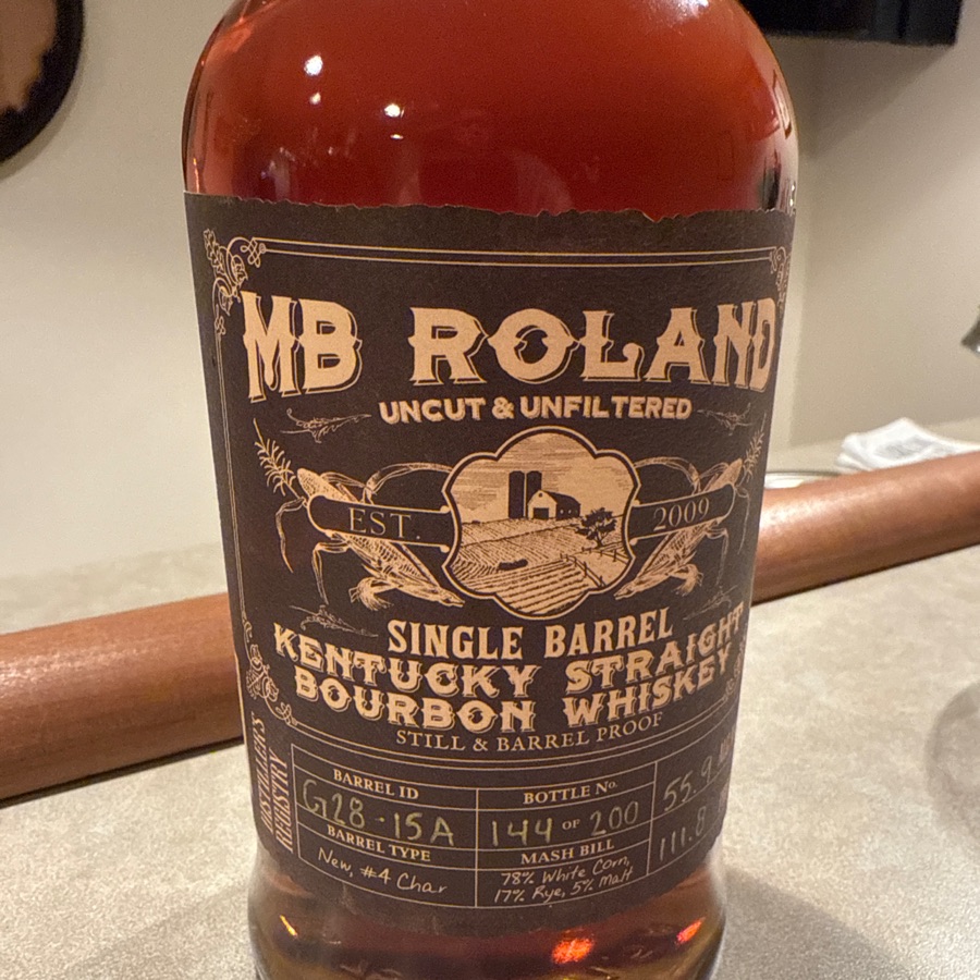 MB Roland Single Barrel Straight Bourbon Whiskey
