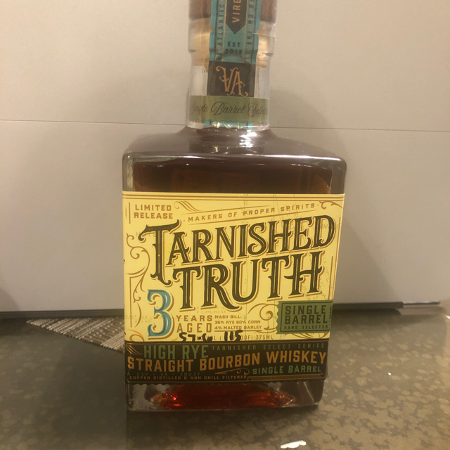 Tarnished Truth 3 Year Single Barrel High Rye Straight Bourbon