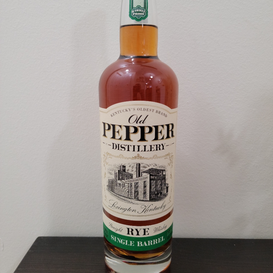 Old Pepper Distillery Single Barrel Barrel Proof Straight Rye Whiskey
