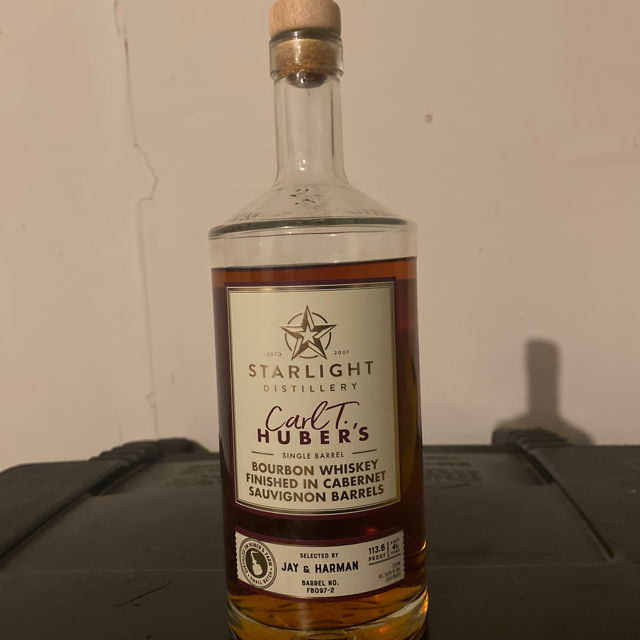 Starlight Carl T. Huber's Single Barrel Bourbon Finished in Cabernet Sauvignon Barrels