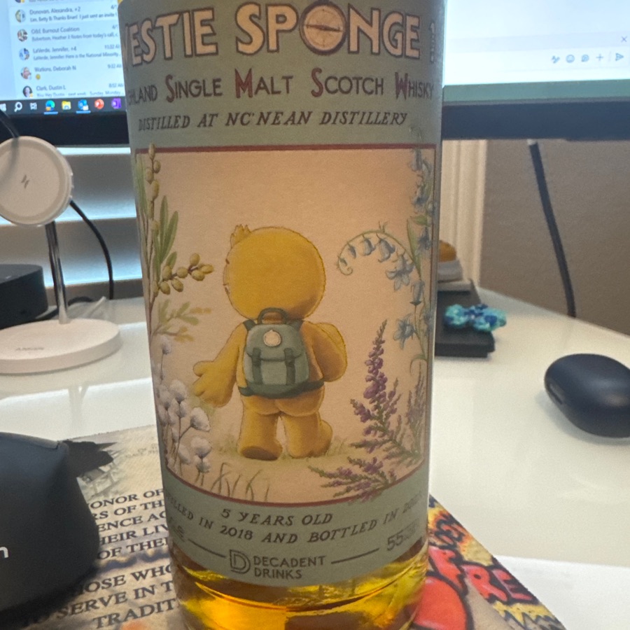 Westie Sponge - Highland Single Malt Scotch Whisky - Distilled at Nc'Nean Distillery