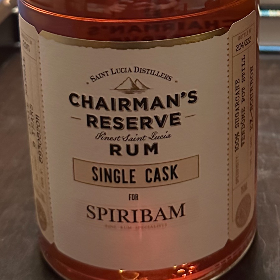 Chairman's Reserve Spiribam 9 Year Single Cask 893082011 Vendome Still Rum