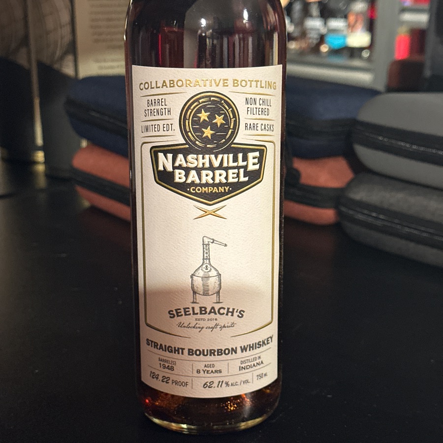 Nashville Barrel and Seelbach's Company Collaborative Bottling Straight Bourbon Whiskey Aged 8 Years (barrel #1948)