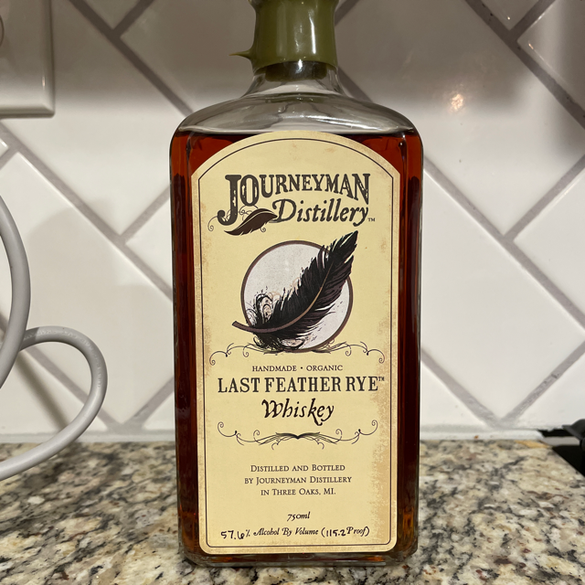 Journeyman Distillery Last Feather Rye Whiskey (Red Wagon Store Pick)