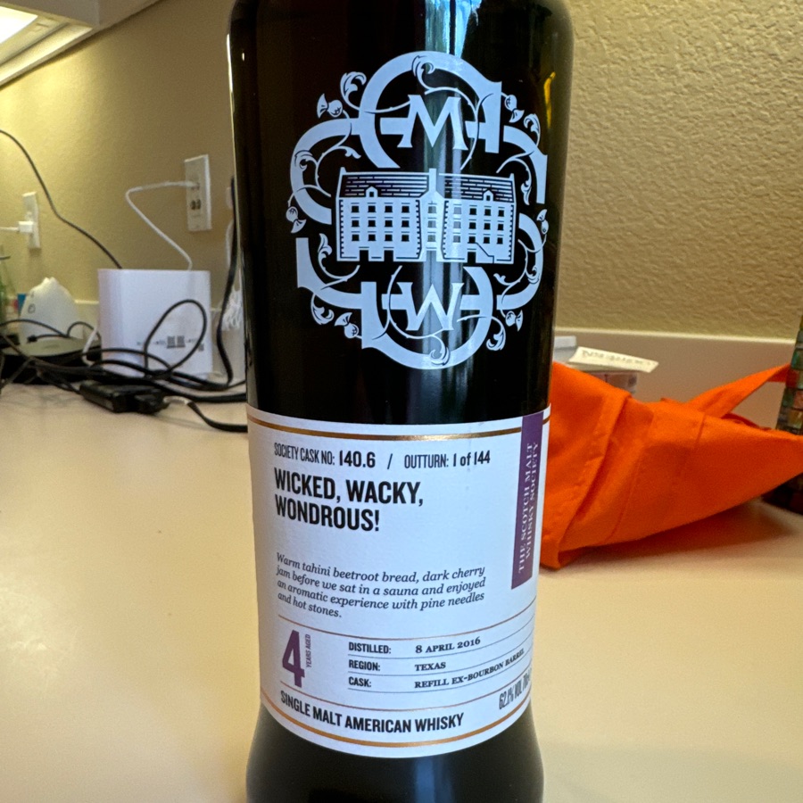 Single Malt Whisky Society 140.6 - Wicked, Wacky, Wondrous! Bottle 1 of 144