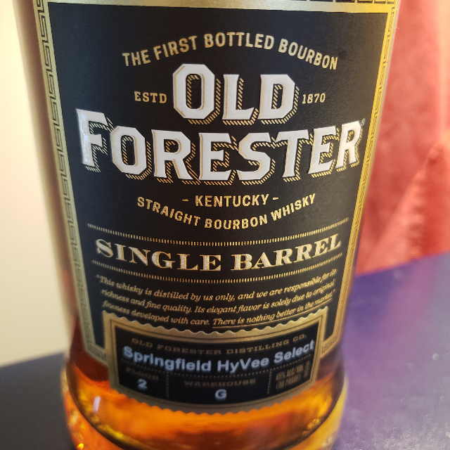 OLD FORESTER SINGLE BARREL BOURBON SELECT F-2 W-G (HYVEE)