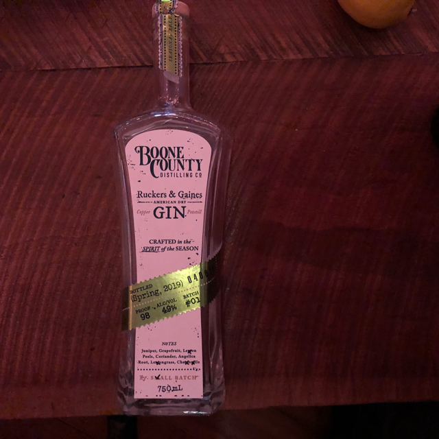 Boone County Ruckers & Gaines American Dry Gin (Spring 2019)
