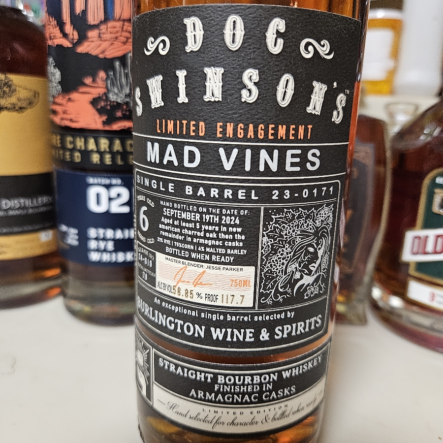 Doc Swinson's limited engagement Mad Vines single barrel