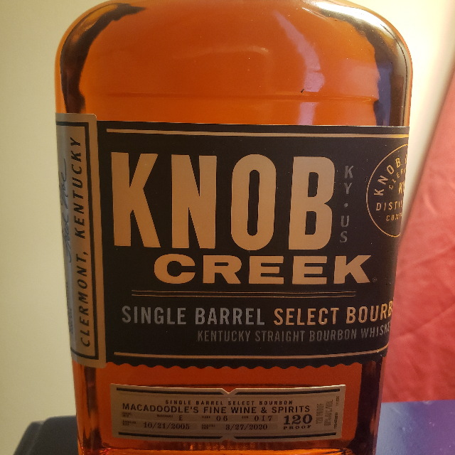 KNOB CREEK SINGLE BARREL SELECT BOURBON W-E F-06 R-17 (MACADOODLES)